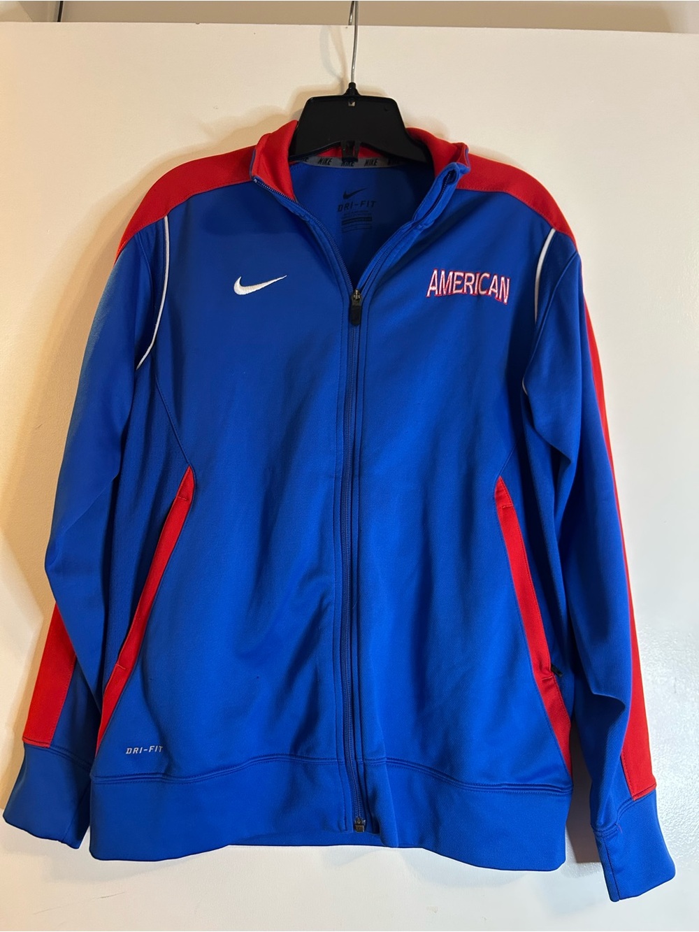 Nike Royal Blue & Red 'American' Dri-FIT Full Zip Jacket Men’s Size M